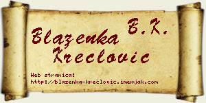 Blaženka Kreclović vizit kartica